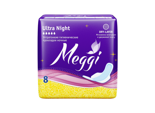 Гигиенические прокладки Meggi Ultra Night 8