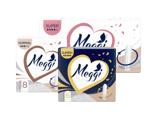 Упаковки тампонов Meggi