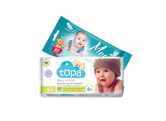 Салфетки Topa 80 и Meggi Care 20